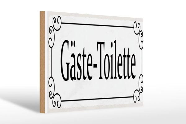 Holzschild Hinweis 30x20cm Gäste-Toilette