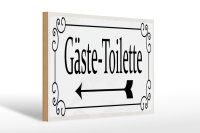 Holzschild Hinweis 30x20cm Gäste-Toilette links Pfeil