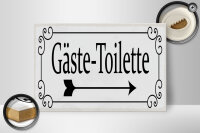 Holzschild Hinweis 30x20cm Gäste-Toilette rechts Pfeil
