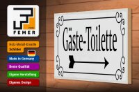 Holzschild Hinweis 30x20cm Gäste-Toilette rechts Pfeil