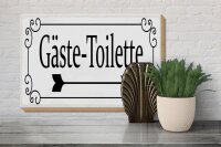 Holzschild Hinweis 30x20cm Gäste-Toilette rechts Pfeil