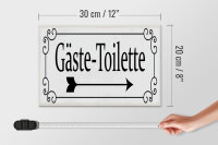 Holzschild Hinweis 30x20cm Gäste-Toilette rechts Pfeil