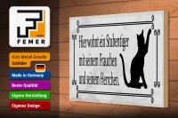 Holzschild Spruch 30x20cm Katze hier wohnt ein Stubentiger