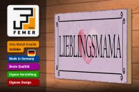 Holzschild Hinweis 30x20cm Lieblingsmama Herz Schild