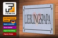 Holzschild Hinweis 30x20cm Lieblingspapa Herz Schild