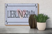 Holzschild Hinweis 30x20cm Lieblingspapa Herz Schild