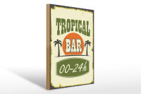 Holzschild Alkohol 30x40cm Tropical Bar 00 - 24 h