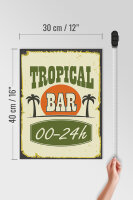 Holzschild Alkohol 30x40cm Tropical Bar 00 - 24 h