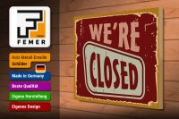 Holzschild Retro 40x30cm We´re closed