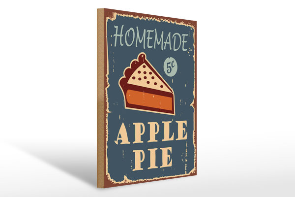 Holzschild Kuchen 30x40cm Homemade Apple Pie (Apfelkuchen)