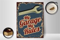 Holzschild Hinweis 30x40cm My garage my rules