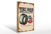 Holzschild Retro 30x40cm Tire Shop Reifen Service