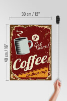 Holzschild Retro 30x40cm Kaffee Coffee endless cup