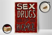 Holzschild Spruch 30x40cm Sex drugs Rock n Roll