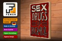Holzschild Spruch 30x40cm Sex drugs Rock n Roll