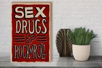 Holzschild Spruch 30x40cm Sex drugs Rock n Roll