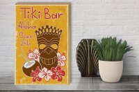 Holzschild Alkohol 30x40cm Tiki Bar Aloha Hawaii