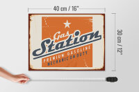 Holzschild Retro 40x30cm Gas Station Premum Tankstelle