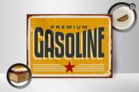 Holzschild Retro 40x30cm Premium Gasoline Tankstelle Benzin