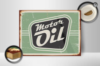 Holzschild Retro 40x30cm Motor oil Motoröl Auto
