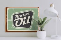 Holzschild Retro 40x30cm Motor oil Motoröl Auto