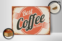 Holzschild Retro 40x30cm Kaffee best Coffee in town