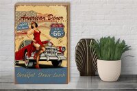 Holzschild Retro 30x40cm Pinup American Diner Breakfast