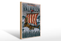 Holzschild Schiff 30x40cm Valhalla Vikings