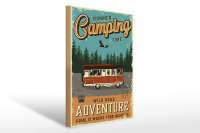 Holzschild Retro 30x40cm Summer Camping Time Adventure...