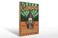 Holzschild Retro 30x40cm Summer Camping Time Adventure