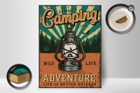 Holzschild Retro 30x40cm Summer Camping Time Adventure