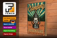 Holzschild Retro 30x40cm Summer Camping Time Adventure