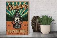 Holzschild Retro 30x40cm Summer Camping Time Adventure