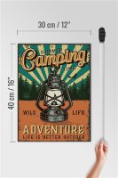 Holzschild Retro 30x40cm Summer Camping Time Adventure