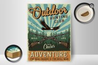 Holzschild Retro 30x40cm Outdoor hunting club Adventure