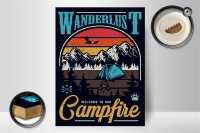 Holzschild Camping 30x40cm Wanderlust Campfire Outdoor
