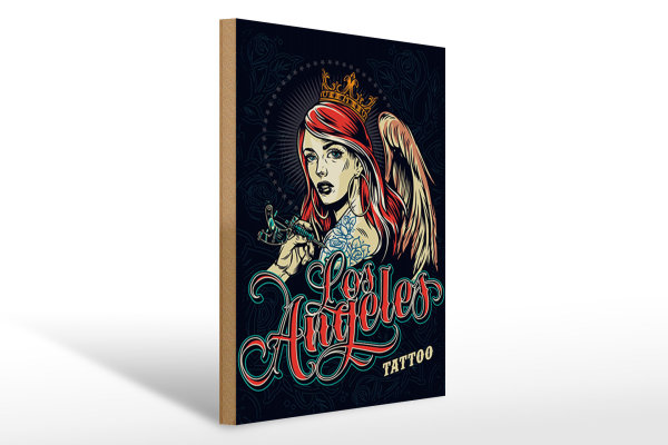 Holzschild Pinup 30x40cm Tattoo Los Angeles