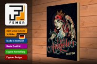 Holzschild Pinup 30x40cm Tattoo Los Angeles