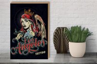 Holzschild Pinup 30x40cm Tattoo Los Angeles