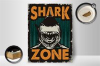 Holzschild Retro 30x40cm Shark Zone Hai See