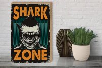 Holzschild Retro 30x40cm Shark Zone Hai See