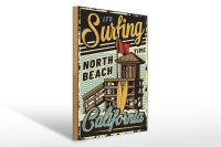 Holzschild California 30x40cm it´s Surfing time...