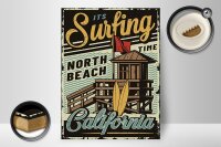 Holzschild California 30x40cm it´s Surfing time...
