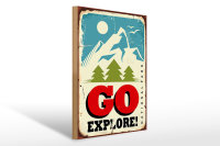 Holzschild Retro 30x40cm National Park go explore