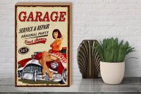 Holzschild Pinup 30x40cm Retro Garage service repair 24/7