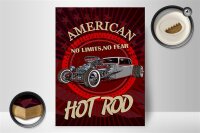 Holzschild American 30x40cm hot rod Auto no limits no fear