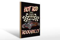 Holzschild Auto 30x40cm hot rod rockabilly