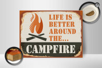 Holzschild Camping 40x30cm Campfire life is better Outdoor