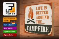Holzschild Camping 40x30cm Campfire life is better Outdoor