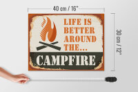 Holzschild Camping 40x30cm Campfire life is better Outdoor
